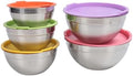 5PCS Stackable Nesting Mixing Bowls with Lids, Stainless Steel Food