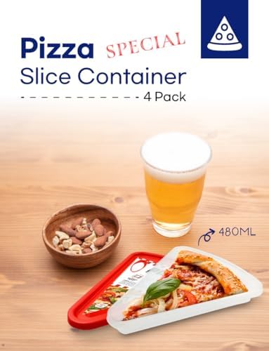 Pizza Slice Container, Tray and Saver, BPA Free 4 Pack No more soggy