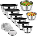 Stainless Steel Mixing Bowls with Lids Set,9PCS Metal Nesting Bowls