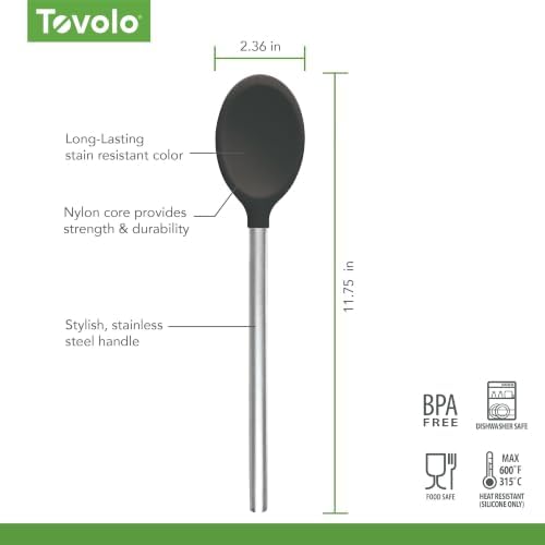 Tovolo Mixing Spoon Stainless Steel Handle Scratch Resistant Non Stick