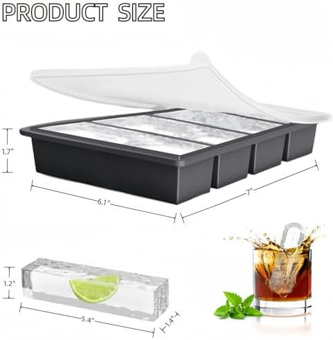 Silicone Ice Cube Trays Large for Whisky, Collins Ice Cube Mold Tray