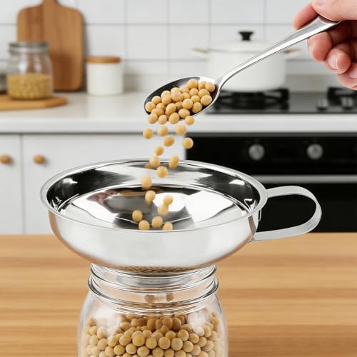 6Pcs Stainless Steel Canning Funnel for Filling Mason Jars, Bottles