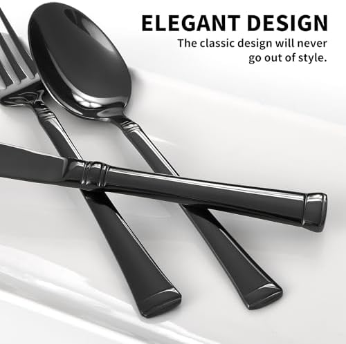 20-Piece Black Silverware Set,Service for 4,18/10 stainless steel