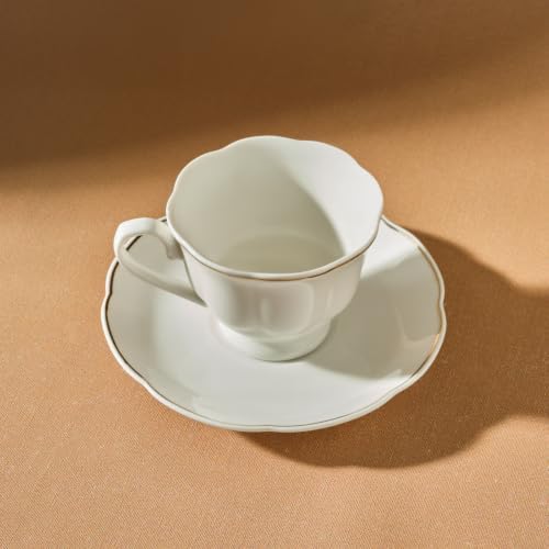 KARACA Çan Turkish Small Coffee Cup Set for 6, 12-Piece Porcelain