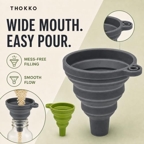 Kitchen Funnel 4 Pack, Food Grade Plastic Funnel Set for Filling