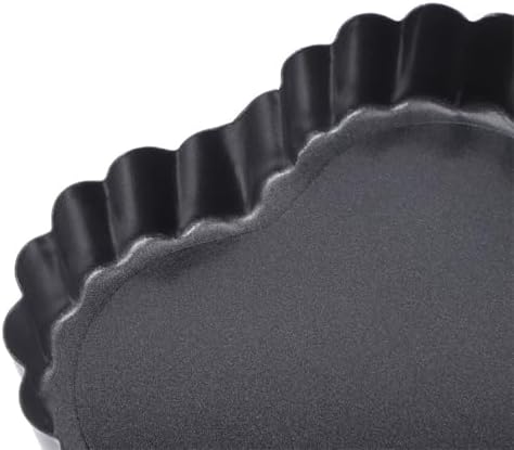 Luxshiny Carbon Steel, Tart Pan Nonstick Heart Shaped 6pcs Set