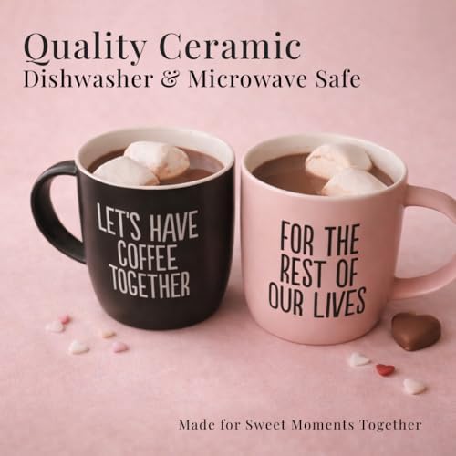 Triple Gifffted Lets Have Coffee Together Mug Set For Couples, 13oz