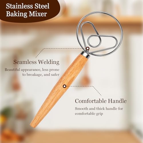 Bread Making Tools Set, Danish Dough Whisk with Sourdough ScoringTool