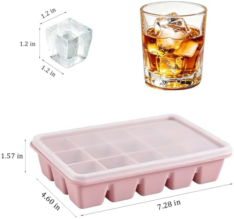 Silicone Ice Cube Tray 4 Pack with Lid, BPA Free Easy Release