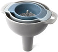 4-in-1 Multi Size Kitchen Funnel Set with Removable Strainer, Plastic