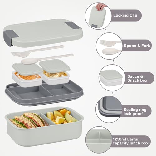 Large Bento Lunch Box Set with 10.5oz Soup Thermo and Lunch Bag