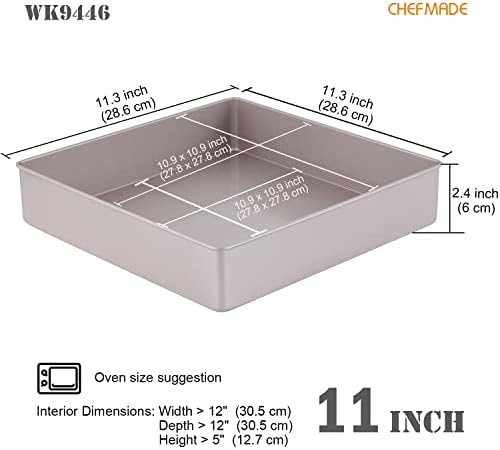 CHEFMADE 11-Inch Square Cake Pan, Non-Stick Deep Dish Bakeware for