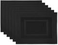 DII Vinyl Tabletop Collection, Placemat Set, 13x17.25, Black, 6 Piece