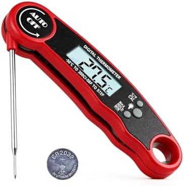 Digital Instant Read Meat Thermometer, Waterproof Red