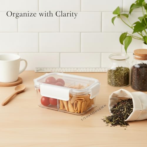 Clear Acrylic Storage Jar with Divider, Square Compartment Container