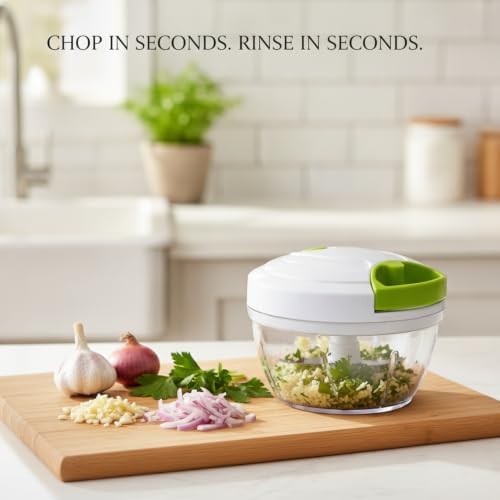 Manual Food Chopper, Pull-String Vegetable Mincer for Garlic Herbs