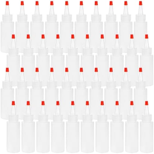 Bekith 40 Pack 2 oz Plastic Squeeze Condiment Bottles with Red Tip