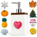 Seasonal Soap Dispenser with 9 Interchangeable Magnets for Holidays