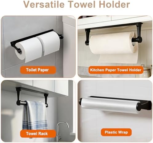 Under-Cabinet Paper Towel Holder, Matte Black