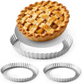 2 Pack 9 Inch Tart Pan with Removable Bottom Non-Stick Carbon Steel