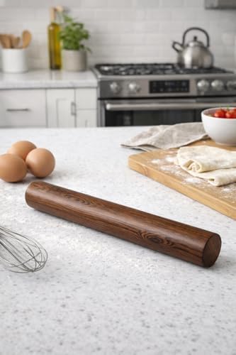 10.6 Inch Straight Rolling Pin – Smooth & Balanced Cute Wooden Dough