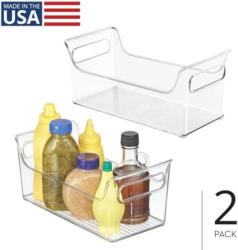 iDesign Plastic Condiment Organizer with Handles, Set of 2, Clear
