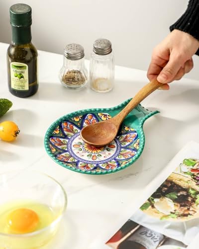 Glowworm Ceramic Spoon Rest for Stove Top, 7.7 Inch Coffee Spoon