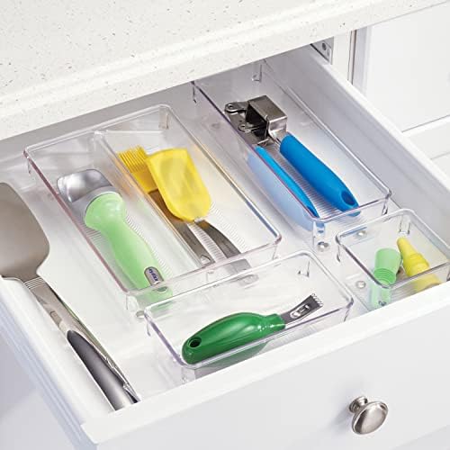 iDesign Linus Plastic Kitchen Drawer Organizer for Silverware