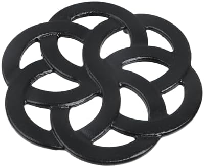 Antrader Tea Pot Trivet,Cast Iron Trivet,5.28" Diameter,Black,1Pcs