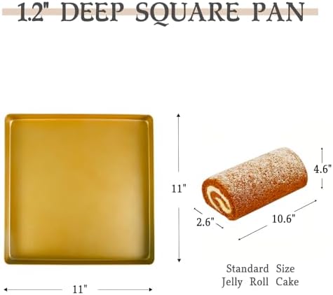 11-Inch Square Baking Pan, Nonstick Aluminum Alloy Pan, 1-Inch Deep