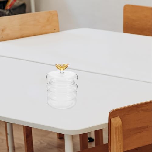 Glass Candy Dish with Lid, Glass Snack Jar and Sugar Bowl, Divided