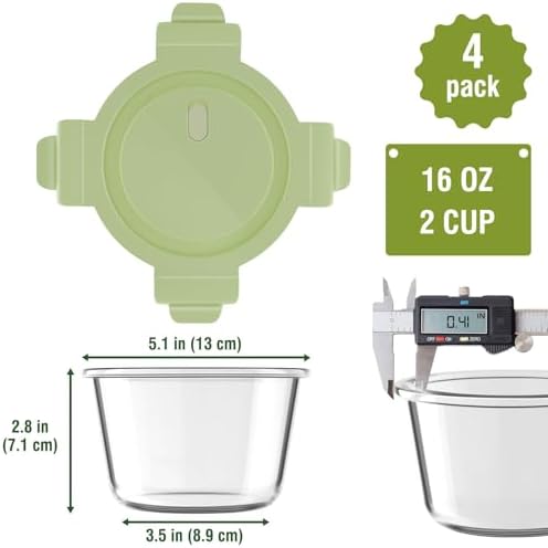 16 oz Glass Food Storage Containers with Lids