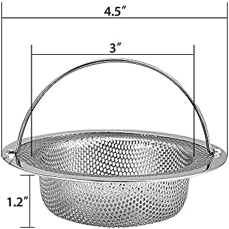 Kitchen Sink Strainer, 2-Pack, 4.5 Inch