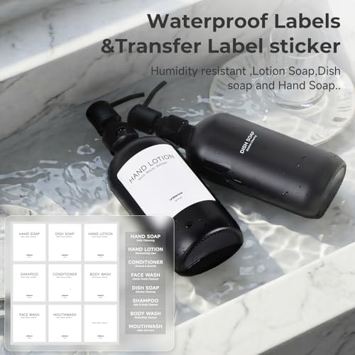 Glass Kitch Soap Dispenser Set,Matte Black