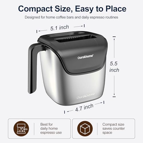Ourokhome Espresso Knock Box with Lid, Compact Coffee Grounds