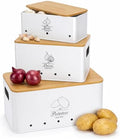 Kitchen Vegetable Storage Tins Set of 3, Potato Storage Bins
