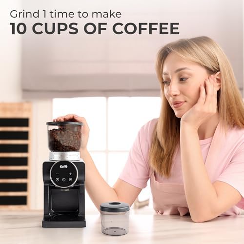 Kaffe Electric Burr Coffee Grinder, 9oz, Stainless Steel