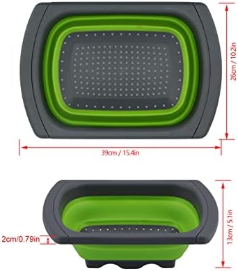 FLEXMAN Collapsible Colander Set, Folding Silicone Drain Basket
