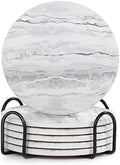 Acejoz Drink Coasters with Holder for Coffee Table, Absorbent Coaster