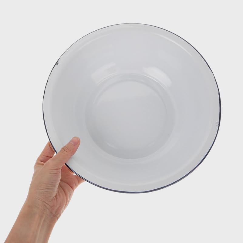 ABOOFAN Vintage Enamel Basin 11.02 Inch Round Enamel Dish Basin for