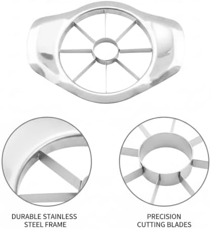 Stainless Steel Apple Slicer and Corer - Manual Fruit Wedge Cutter for