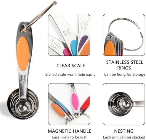 Magnetic Measuring Spoons Set Stainless Steel Measuring