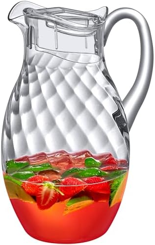 Abby - Bubbly Whirly Grand - Plastic Pitcher (96 oz, 3 Quart), Clear