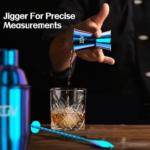IOV Cocktail Shaker Bar Set, 24oz Martini Shaker with Built-in