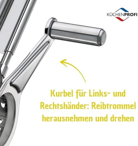Küchenprofi Stainless Steel Single Drum Rotary Cheese Grater