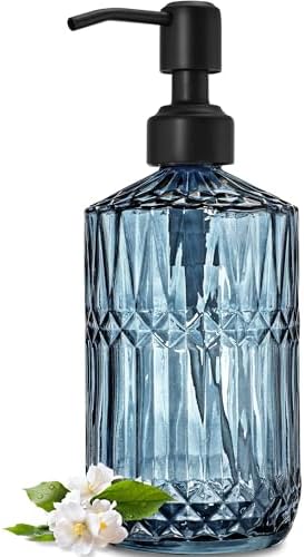 JASAI 18 Oz Blue Soap Dispenser with Black Pump