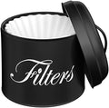 Coffee Filter Holder with Lid, Black Coffee Bar Accessories
