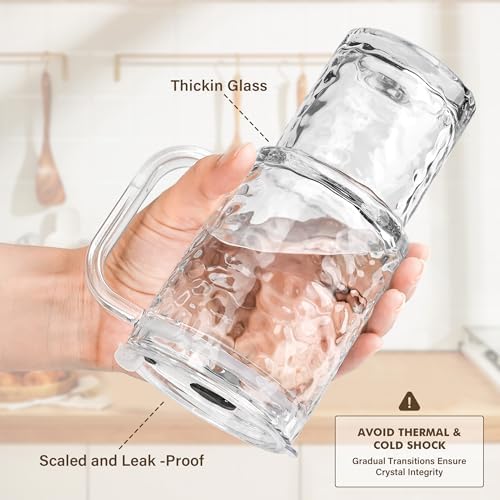 17oz Glass Tumbler with Handle & Lid – 2-Pack Iced Coffee Cups with
