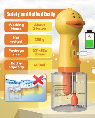 Electric Dog Shampoo Dispenser Dog Shampoo Sprayer Duck Shampoo Foamer