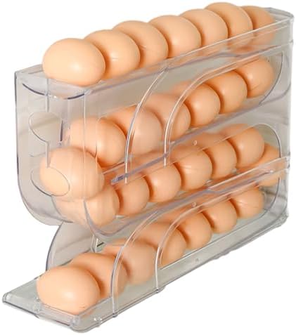 Rolling Egg Dispenser for Refrigerator | Egg Holder for Fridge